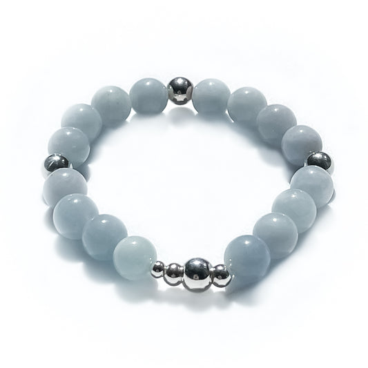 Natural Aquamarine Bracelet With Sterling Silver Findings