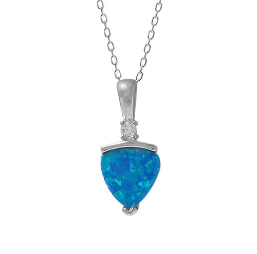 Sterling Silver Triangle Opal Necklace