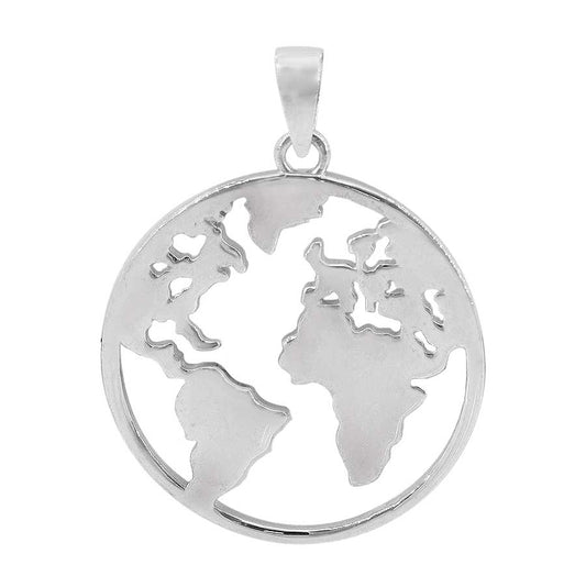 Planet Earth Sterling Silver Pendant